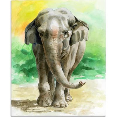 Mosaïque Diamant Rond Complet Éléphant 5D DIY Broderie Diamant Animal Strass Mosaïque Art Mural 20X30CM black