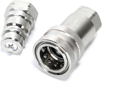 Set van 1 Hydraulische Snelaansluiting Koppeling voor 1/2 Inch Vrouwelijke Pijpverbinding - Geschikt voor Bouw, Bosbouw en Landbouwtoepassingen