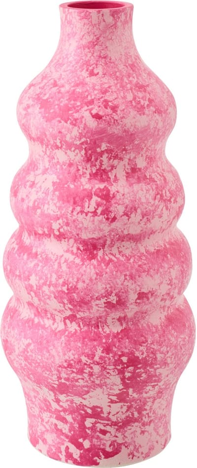 J-Line vaas - keramiek - roze/wit - large
