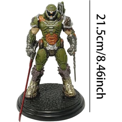 21,5 cm/8,46 inch Doom Eternal Anime Game Model Doom Slayer Actiemodel Kamerdecoraties PVC Volwassen Verzamermodel Poppen Speelgoed gray