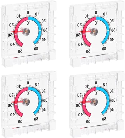 Raamthermometer zelfklevend - Buitenthermometer - Temperatuurweergave - 7,6 x 7,6 cm