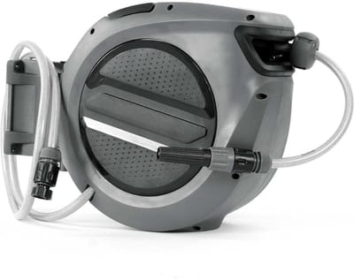 Zylo® Wandslangenbox - Compacte Slanghaspel - Draaibare Slanghaspel - Grijs - 44cm x 18cm x 34cm