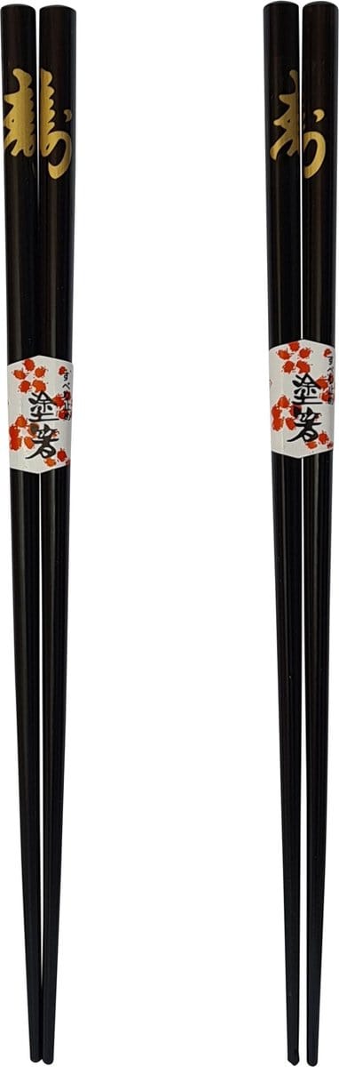 DongDong - Eetstokjes Japanse stijl - 2 paar - Gouden Karakter motief
