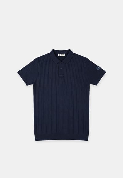 Gabbiano blauwe heren polo   Rib kraag   Regular fit   Rib patroon   Knoopsluiting   Korte mouw Blauw S