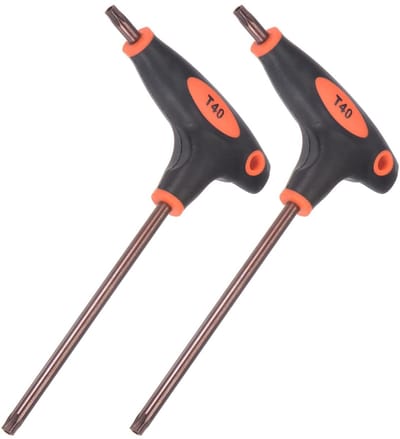 Dailygoods- Torxsleutel T40 - Anti Sabotage - Moersleutel - T-handvat - Dual End - S2 Staal - Set van 2