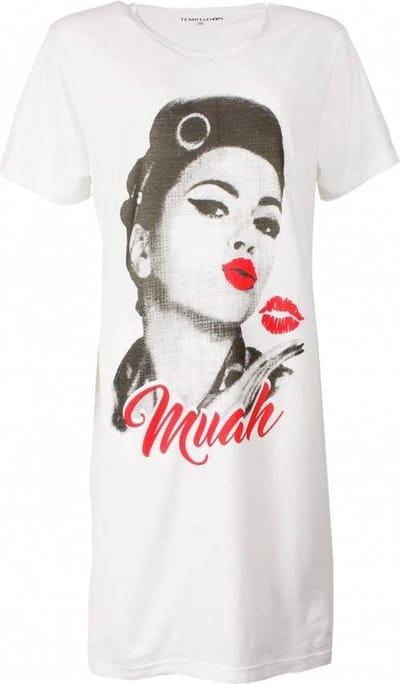 Temptation Dames Nachthemd - Big Shirt - 100% Katoen - Wit - Maat L