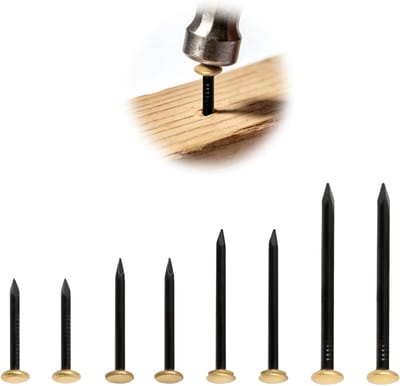 Stalen Spijkers - Geharde Wandnagels - Snel Bevestigen - Zonder Voorboren - 4 Maten Set - Zwart Goud