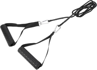 Tricep Touw - Kabelgreep - Kracht Training - Verstelbare Greep - 205 cm Lengte - Zwart