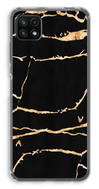 Case Company® - Hoesje geschikt voor Samsung Galaxy A22 5G hoesje - Gouden marmer - Soft Cover Telefoonhoesje - Bescherming aan alle Kanten en Schermrand