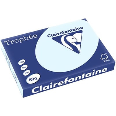 Clairefontaine Trophée Pastel, gekleurd papier, A3, 80 g, 500 vel, azuurblauw