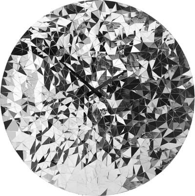 Wandklok 80cm-Stil-Chroom-RVS-NeXtime 'Fragment'