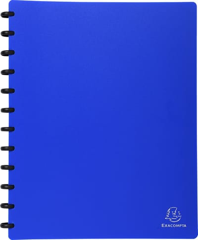 Exacompta 4x Showalbum met ringen en uitneembare tassen - harde PP - 30 tassen - 60 zichten - A4 - Blauw - 86362E