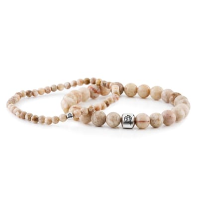 Kralen Armband Heren Sam Taupe – DTCH.FIT - 8mm en 4mm Maifan – One size