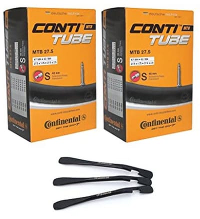 Fietsbinnenband voor mountainbike 27,5 inch met 42 mm SV ventiel en 3 bandenlichters