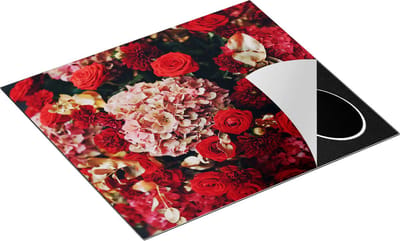 Chefcare Inductie Beschermer Boeket Rode Bloemen - 60x50 cm - Afdekplaat Inductie - Kookplaat Beschermer - Inductie Mat