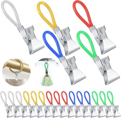 20 stuks Handdoek Ophang Clips - Kleurrijke Metalen Clips voor Theedoeken - Multifunctionele Clips voor Handdoeken en Pannenlappen - Badkamer en Keuken - Ophangen en Ordenen - Set van 20 Clips