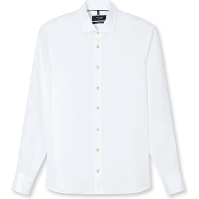 OLYMP Signature Casual Overhemd, Tailored Fit, Kent, Champagne