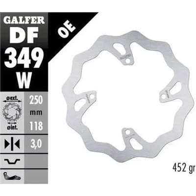 Motorfiets remschijf vast voor Galfer Wave