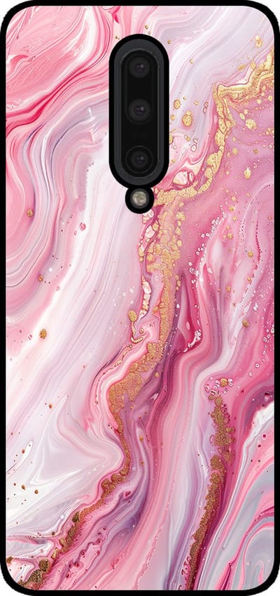 Smartphonica Telefoonhoesje Geschikt voor OnePlus 7 Pro met marmer opdruk - TPU backcover case marble design - Roze geschikt voor OnePlus 7 Pro
