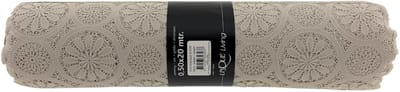 Unique Living - Vinyl - Tafelloper Op Rol - Kantmotief – 50 cm x 20 meter – Afwasbaar - Cremé