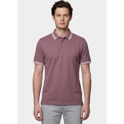 Bos Bright Blue Scotland blue polo heren brick polo plain contrast col spe25108br06sb/765 grape