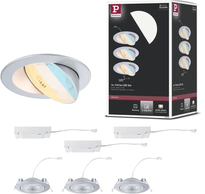 LED-inbouwlamp White Select Aumus Set van 3 rond 105 mm 90° 3x5W 3x700lm 230V dimbaar White Select Chroom mat