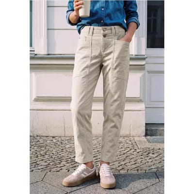 Barrel Leg broek van ribstof – Loose Fit