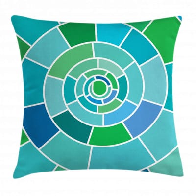 ABAKUHAUS Geometrische Kussenhoes – 45×45 cm – Veelkleurig, Rits, Dubbelzijdig bedrukt