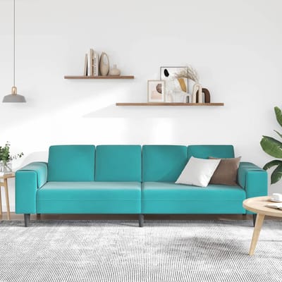 vidaXL - Woonkamerbank - Turquoise - 250 - x - 188 - x - 76 - cm