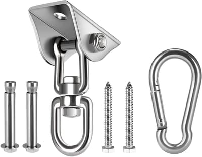 Allecto - 360° draaibare plafondhaak - Schommelhaak - Capaciteit 450 kg - Zilver - Geschikt voor hangstoel - Ideaal voor yoga en hangmat