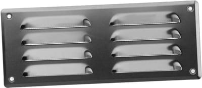 Metalen ventilatierooster 260x105mm met insectenhor voor toevoer en afvoer