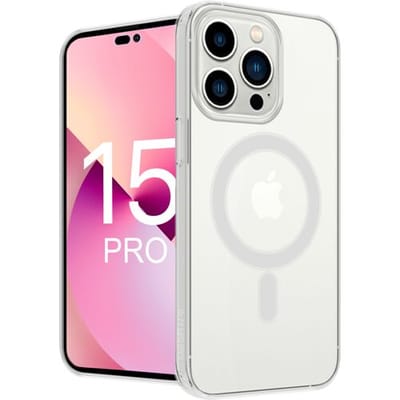 ShieldCase telefoonhoesje geschikt voor Apple iPhone 15 Pro silicone hoesje met Magneet - transparant