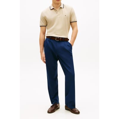 Tommy Hilfiger Pique Undercollar Polo Sandalwood Größe: S | Poloshirts Outlet | Herren | Braun
