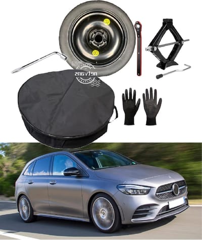 Reservewielset 17 inch - Noodwiel Krikset - Veilig Onderweg - Compleet met Gereedschap - 125/80R17 - Zwart