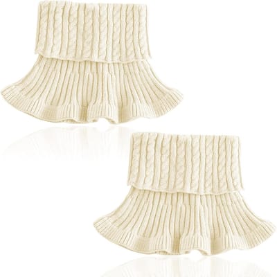 Turtleneck Verwijderbare Valse Kraag Gebreide Tube Sjaal in Crème Wit voor Comfort en Warmte, Perfect voor Decoratie en Mode