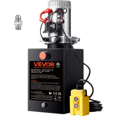 VEVOR Hydraulische pomp Hydraulisch aggregaat 12 V Hydraulisch aggregaat 1600 W, Enkelwerkende hydraulische pomp Hydraulisch aggregaat, 5 gal tank Handpomp Hydraulisch aggregaat, voor liften, heftrucks etc.