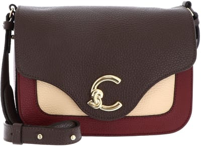 COCCINELLE Leren schoudertas C-Me Tricolor Handbag Grainy Leather Ribe / Brun / Betul donkerbruin