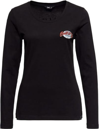 Queen Kerosin Built Up Lange Mouwen Shirt Zwart - XS