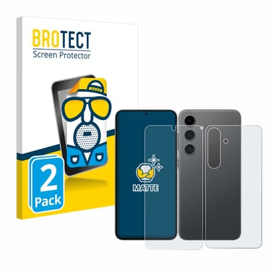 BROTECT - Screenprotector voor Samsung Galaxy S24 (Voor+Achter) - Folie Beschermfolie matte 2 Stuks