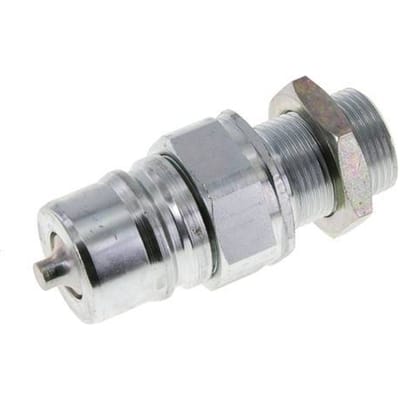 Stalen DN 25 Hydraulische Koppeling Insteeknippel 20 mm S Knelring Schotkoppeling ISO 7241-1 A/8434-1 D 34.3mm