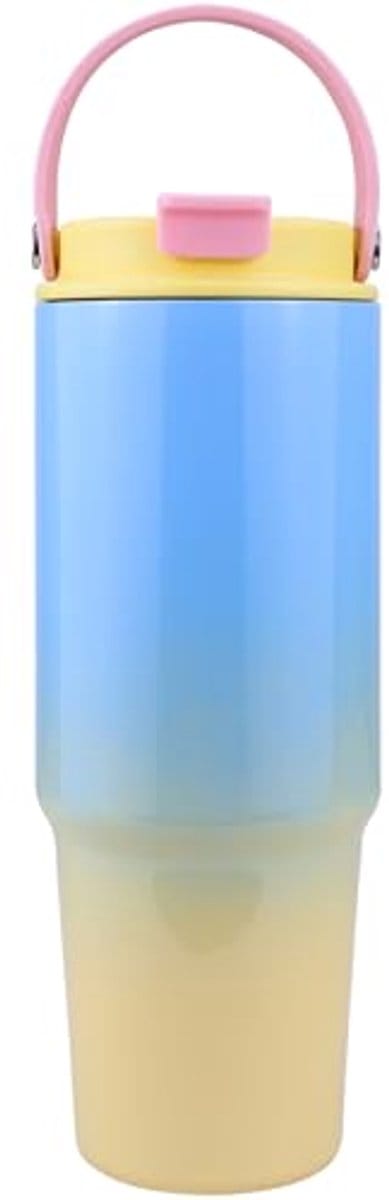 Thermo Beker 30 OZ Drinkbeker met Deksel en Rietje - 900 ML Koffiemok voor Koude en Warme Dranken
