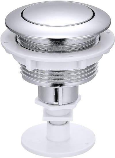 Toilet Spoelknop - Reservedeel - Toilet Reparatie - Robuust ABS Kunststof - 55 mm Diameter - Zilver