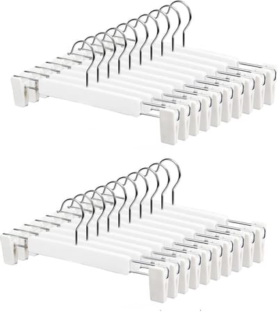 Dailygoods- Broekhangers 20 Stuks - Verstelbare Antislip Clips - 360 Draaibare Haken - Ruimtebesparend - Lichtgewicht - Geschikt voor Koffer - Kledinghangers