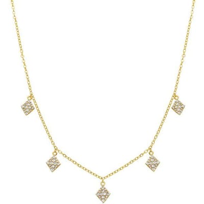 Luxenter halsketting met glanzende 18k goudfinish zirkonia - Tingi