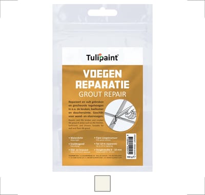 Tulipaint Voegenreparatie (Crèmewit) - voegen repareren - Voegenvuller - Voegvuller - Gebroken tegelvoegen opvullen - Herstel gescheurde voeg vullen - lekkage voegen vuller - Tegelvoeg reparatie herstellen