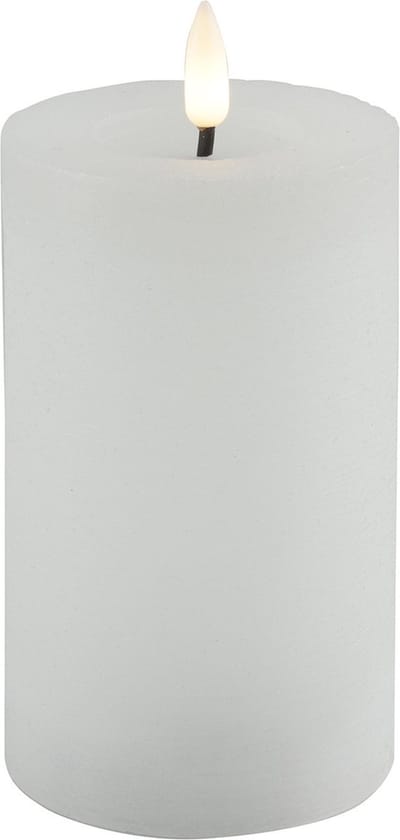 Countryfield Lyon LED kaars/stompkaars - wit - D7,5 x H12,5 cm - timer