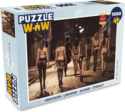 Puzzel Vrouwen - Lingerie - Avond - Straat - Legpuzzel - Puzzel 1000 stukjes volwassenen