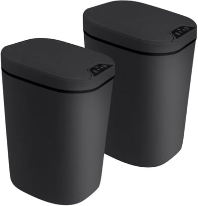 Dailygoods - 2 stuks automatische vuilnisemmer met sensor, 12 l, keukenemmer met bewegingssensor, kunststof, elektrische afvalemmer zonder contact, deksel met zachte sluiting, voor keuken, badkamer, kantoor
