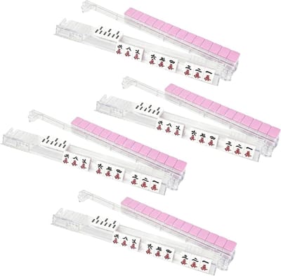 Mahjong rekken - Tegel houders - Spel organiseren - Stabiele antislip bodem - 4-delig - Transparant