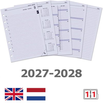 Kalpa 6201-27-28 210 x 144 mm 2027 en 2028 A5 Planner Vulling NL EN